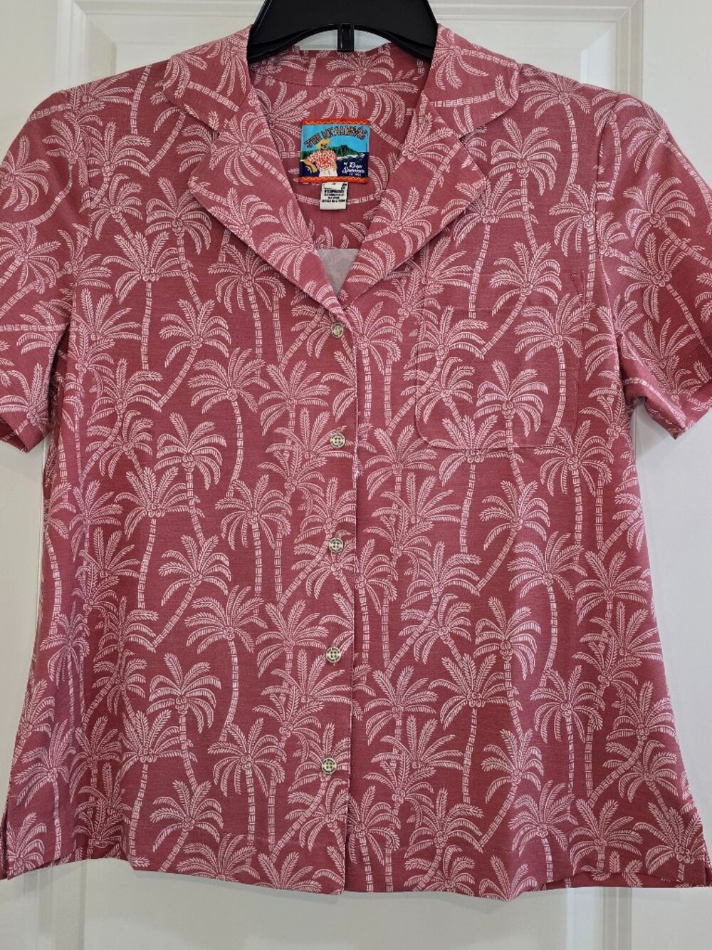 Reyn Spooner Joe Kealoha's Pink Palm Tree Hawaiian Short Sleeve Shirt NWT